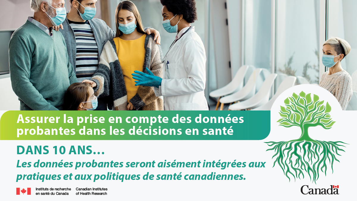 Assurer la prise en compte des données probantes dans les décisions en santé : Dans 10 ans... Les données probantes seront aisément intégrées aux pratiques et aux politiques de santé canadiennes.